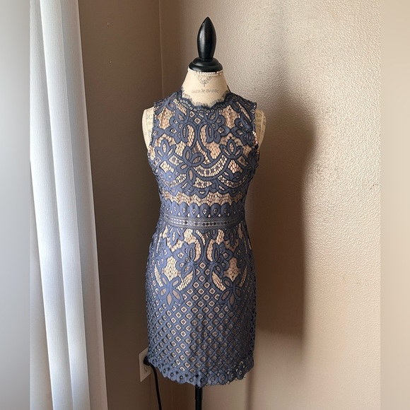 miami Dresses & Skirts - Medium laced overlay softer blue perfect worn once